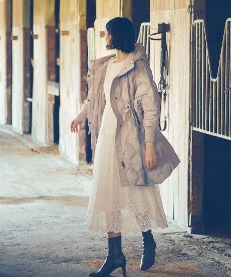 RUIRUE BOUTIQUE キルティングダウンポンチョ レディース