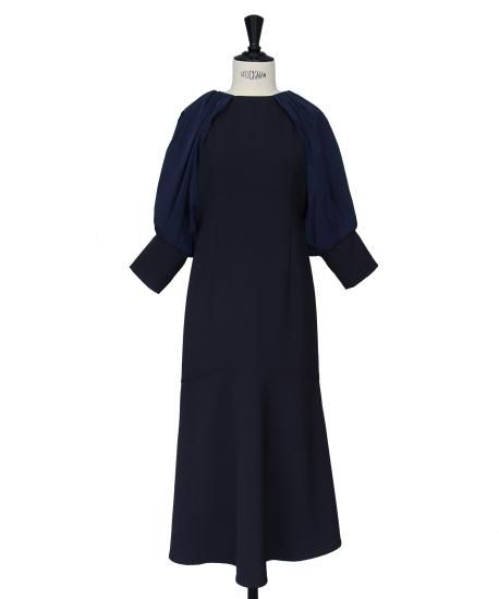 構築スリーブマーメイドシルエットロングワンピ「U1175」-RUIRUE BOUTIQUE