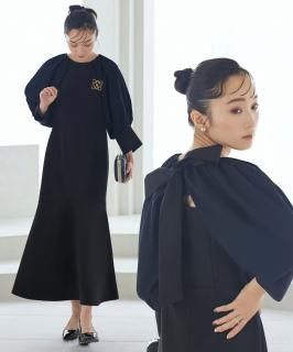 セール】ペプラム付きIラインワンピース結婚式 お呼ばれ