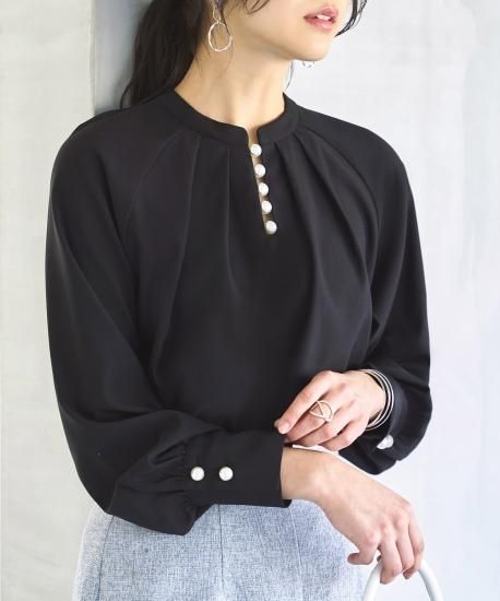 ☆YOCO CHANヨーコチャン☆Pearl Slit-line Blouse♪