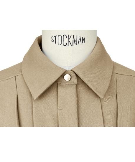 あたたか裏起毛シリーズ】ウエストタックロングシャツワンピース