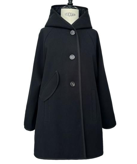 ウーリーストレッチ×ソフィーレート裏キルトフーデッドコート