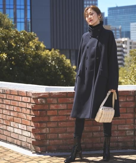 ニットメルトンスタンドカラーフレアコート「K1298」/wsnm