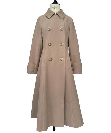 ウーリーストレッチフレアチェスターコート「K1268」/ニットメルトン