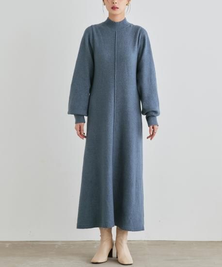 アームウォーマー付きボトルネックニットワンピ「CKN1313」