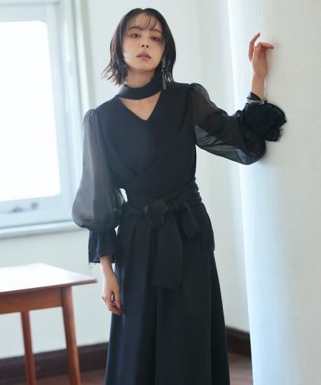 シアースリーブバックセパレートパンツドレス「PA1314」 シアースリーブバックセパレートパンツドレス「PA1314」