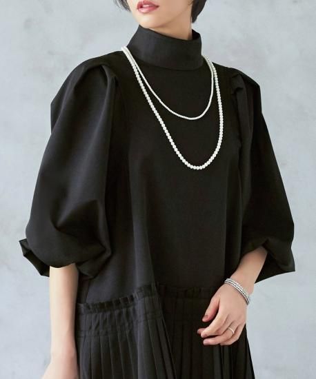 インショルダータックスリーブプリーツワンピース「U1334」