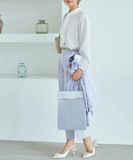 ノーカラーフレアースリーブパンツスーツ「SU1356」