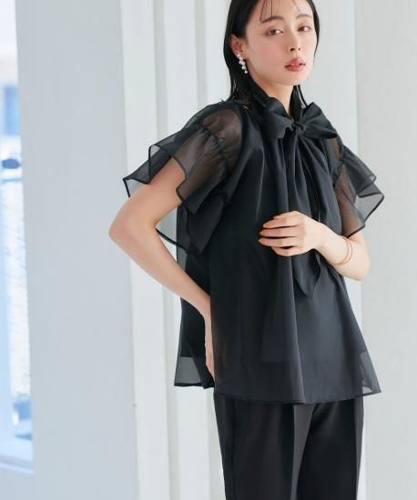 オーガンジーフレアトップス＆シークレットゴム・スリム