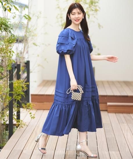 コムデギャルソン ガール AD2020 ギャザー ミモレ丈ワンピース 濃紺 XS 8009002008689_1.jpg?v=
