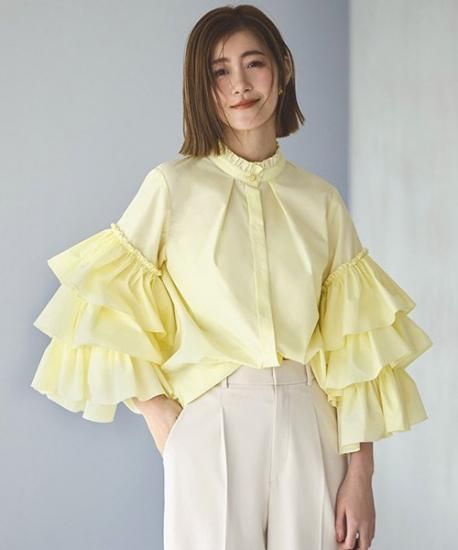 トリプルフリルスリーブブラウス 「T1476」