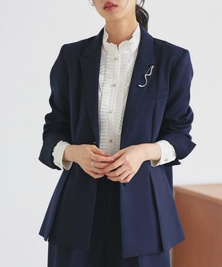 洗える/ストレッチ】楽ちんベーシックスーツスリットヘム