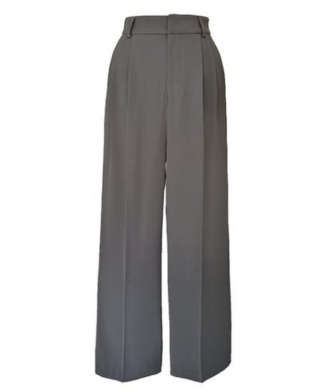 ダブルフリルカラートップス＆タックワイドパンツセットアップ