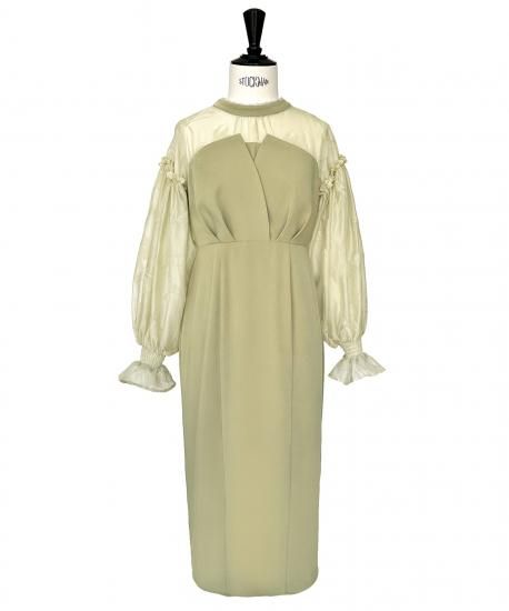 【美品】RUIRUE BOUTIQUE ボリュームスリーブ＆ビスチェ　ワンピース ボリュームスリーブ＆ビスチェタイトワンピースドレス「U1486」