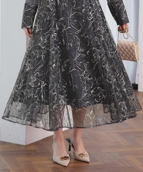 ホールドカラーフレアワンピース ホールガーメント®︎ニットフレアワンピース】 @caho146cm さん