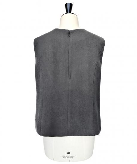 【3点SET】フレアシアートップ+タイリボンテーラードジレ+フロントスリットPT カットアウトロングドレス/シアー/長袖/谷間見せ/背中隠し/ワン