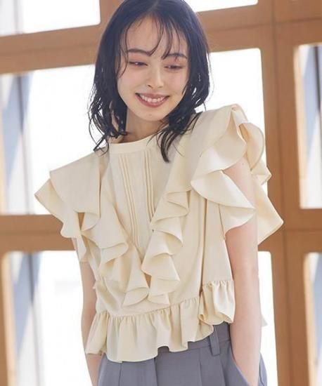 フリルデザインペプラムトップス 「T1494」