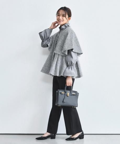 選べるデザイン】ツイードケープジャケット＆選べるパンツセットアップ