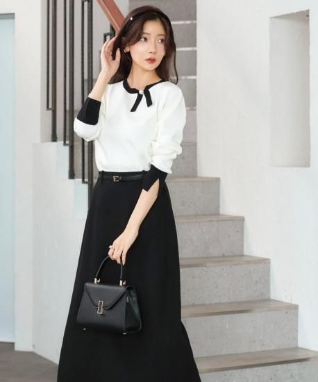 衿リボンバイカラーニット「CKN1637」