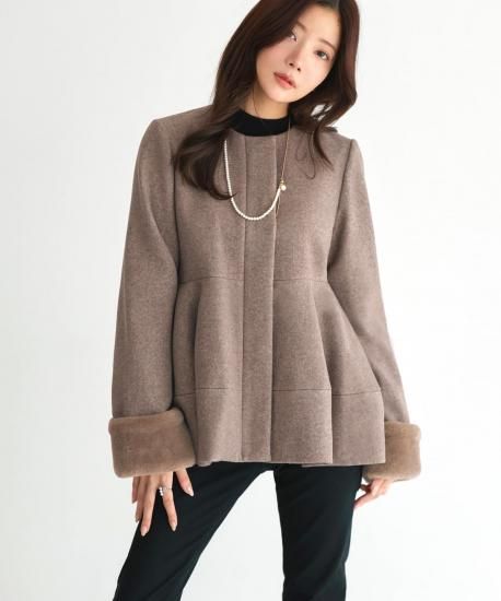 VERMEIL par iena メルトンカラー ショートコクーンコート パイルメルトンスタンドコクーンコート（その他ブルゾン