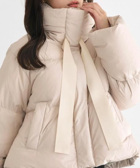 フレンチダウン】グログランリボンフレンチダウンショートコート「D1622」