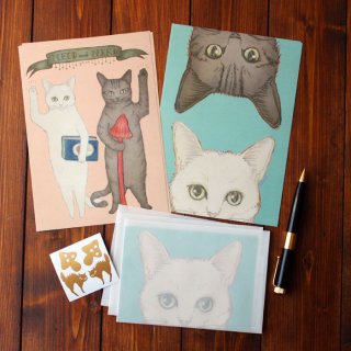 ●猫とネコの絵本シリーズ3●猫とネコのご挨拶　レターセット