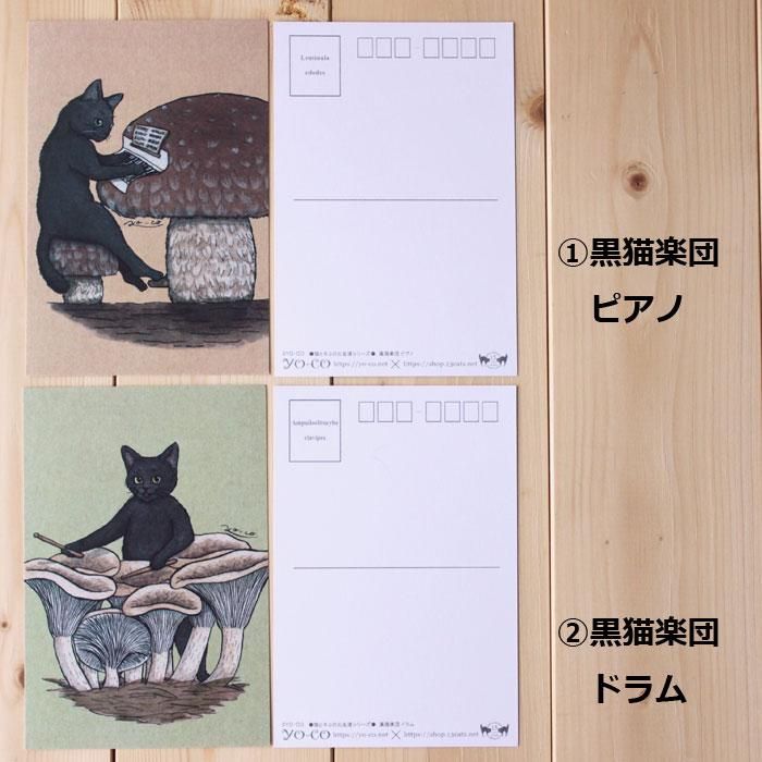 ○猫とネコのお友達4○黒猫楽団 ポストカード - 13.CATS.WORKS ○猫とネコのお友達4○黒猫楽団 ポストカード - 13.CATS.WORKS