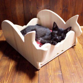 木製仔猫用ベッド（シルエット）　13.CATS.WORKSオリジナル