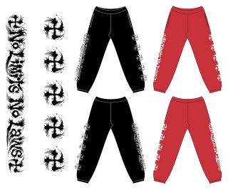 SUGI-MANJI SWEAT PANTS RED/WHITE