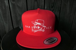 Hard Luck Hard Skull Mesh Trucker Hat - Red/Black