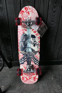 Powell Peralta Mini Skull & Sword Complete Skateboard - White/Red 8x30 