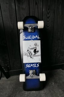 Suicidal Skates Pool Skater Mini Cruiser Complete Skateboard - Blue Stain/Black 