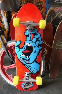 Santa Cruz Screaming Hand 80s Cruzer Complete Skateboard - Red Stain 9.42x31.88