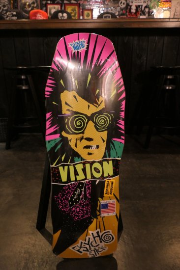 Vision Old School Psycho Re-Issue Concave Deck - Yellow Stain - CPW SKATE  SHOP ONLINE STORE