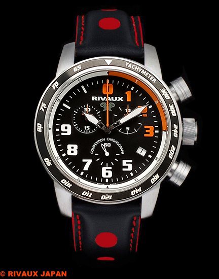COMPETITION CHRONOGRAPH RVX146DNC Leather Strap Black / Red 2023 RUNUP  Limited Edition - RIVAUX JAPAN
