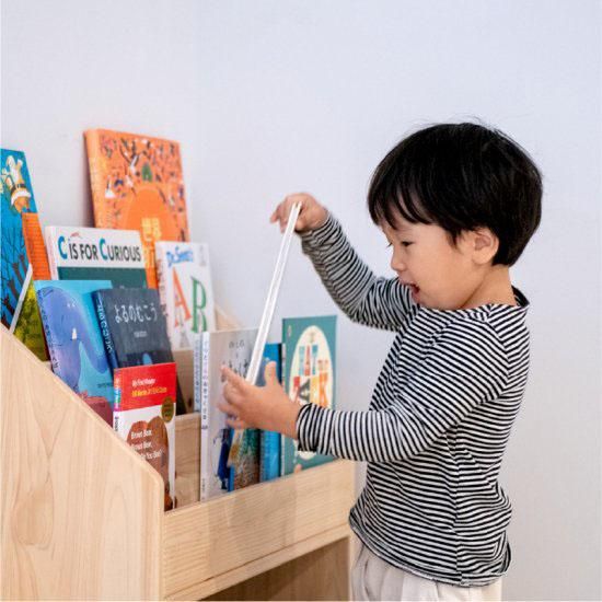 国産ひのき 表紙が見える絵本棚 Lサイズ (幅90cm) | 木の雛人形