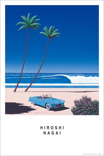 永井博 BLUE CAR AND THE BEACH ポスター 通販/販売 | ポスッタ
