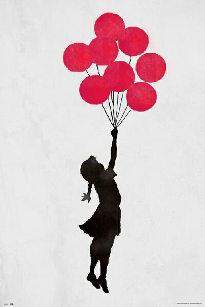バンクシー Flying Balloon Girl（風船で浮く少女） ポスター 通販 ...