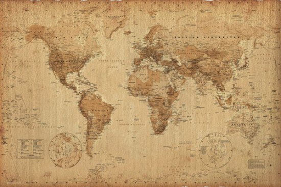 世界地図（アンティーク調） ポスター 通販/販売 | ポスッタ