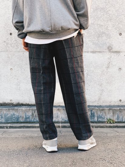 【MAGIC STICK(マジックスティック)】PL Wide Trousers by Wildthings (ワイドトラウザーパンツ) Grey  plaid