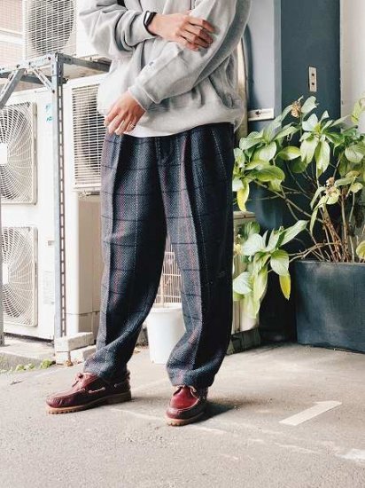 【MAGIC STICK(マジックスティック)】PL Wide Trousers by Wildthings (ワイドトラウザーパンツ) Grey  plaid