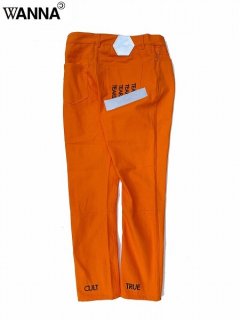 【WANNA(ワナ)】“CULT TRUE” FRONT FLARED PANTS (5ポケットパンツ) Orange
