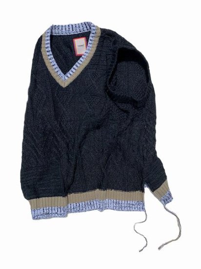 WANNA(ワナ)】“N.E.R.D” Knit vest (ニットベスト) Pigment Black