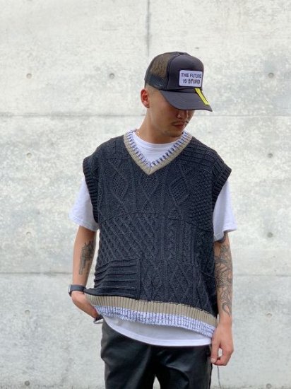 WANNA(ワナ)】“N.E.R.D” Knit vest (ニットベスト) Pigment Black