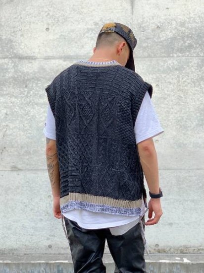 WANNA(ワナ)】“N.E.R.D” Knit vest (ニットベスト) Pigment Black