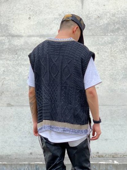 【WANNA(ワナ)】“N.E.R.D” Knit vest (ニットベスト) Pigment Black