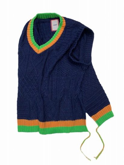 【WANNA(ワナ)】“N.E.R.D” Knit vest (ニットベスト) Indigo