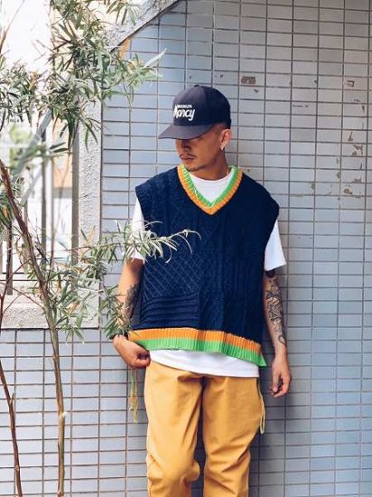 WANNA(ワナ)】“N.E.R.D” Knit vest (ニットベスト) Indigo