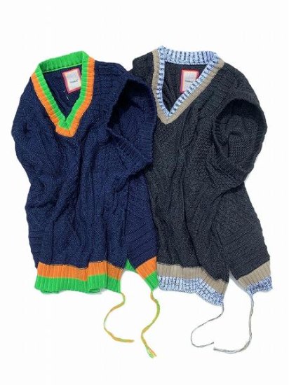 【WANNA(ワナ)】“N.E.R.D” Knit vest (ニットベスト) Indigo