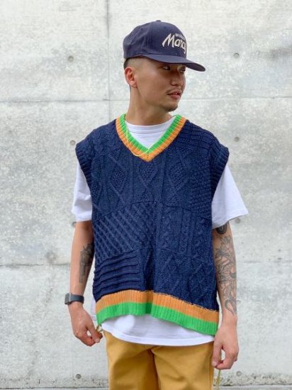 【WANNA(ワナ)】“N.E.R.D” Knit vest (ニットベスト) Indigo